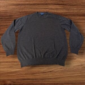 Joseph & Lyman Mens L Dark Gray 100% ExtraFine Merino Wool Sweater Made in Italy